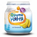 Пюре "ФрутоНяНя" из бананов  с 6-ти месяцев (Вес 110 г.)